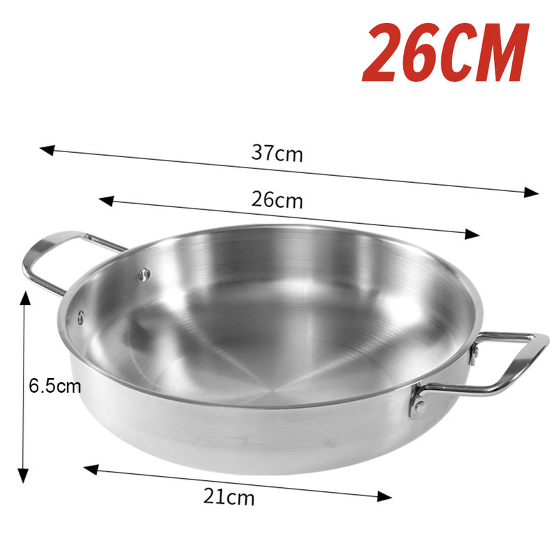 idrop [ 24 / 26 / 28CM ] Korean Style Stainless Steel Cooking Dry Pot / Periuk Memasak Keluli Tahan Karat Ala Ala Korea / 24CM 26CM 28CM不锈钢干锅(韩式拉面锅)