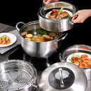 idrop [ 3 LAYER ] 32CM  Cooking Steamer Pot / Periuk Memasak Stim Bertingkat / 32CM节能原味锅(3层蒸锅)(304)