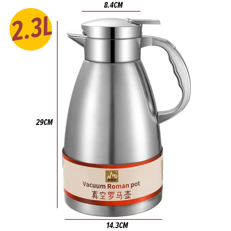 idrop [ 1.8L / 2.3L ] Stainless Steel Insulation Roman Pot Jug / Jag Air Keluli Tahan Karat / 1.8L & 2.3L不锈钢罗马壶(咖啡壶)(恒美达)