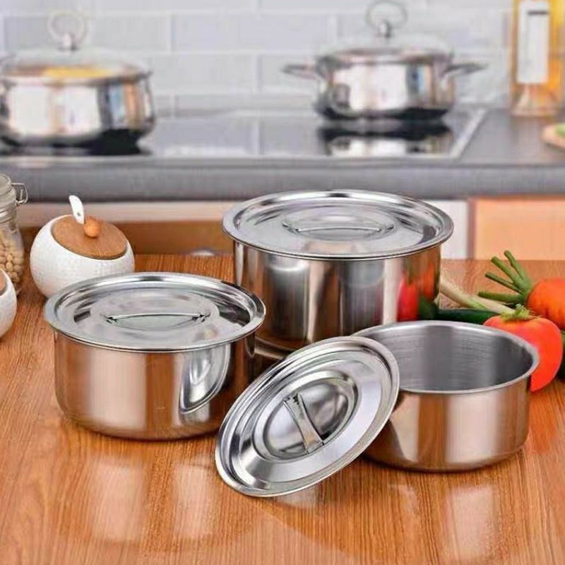 iDrop Stainless Steel Pots Food Curry Eating Pot 14~30CM / Bekas Makanan Keluli Tahan Karat / 不锈钢锅咖喱饭锅14~30CM