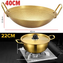 idrop GOLD COMBO SET 40CM Wok Frying Pan Pot Plate Bowl / SET KOMBO EMAS Kuali Periuk Piring dan Mangkuk / 金色组合套装炒锅煎锅锅盘碗