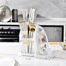 idrop Kitchen Transparent Utensil Chopstick Knife Holder Storage / Bekas Penyimpanan Perkakas Dapur / 塑料透明刀架筷子筒带锅盖座