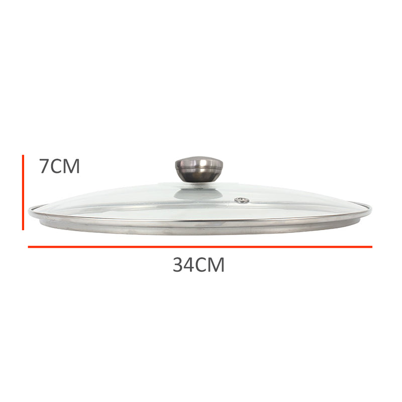 idrop [ 34CM ] Tempered Glass Frying Pan Lid Cover / Penutup Periuk Masak / 钢化玻璃煎锅盖