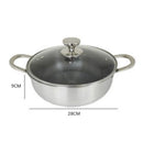 idrop [ 28CM / 30CM ] Stainless Steel Honeycomb Hot Pot Periuk Hot Pot / Keluli Tahan Karat Corak Honeycomb / 不锈钢蜂窝火锅