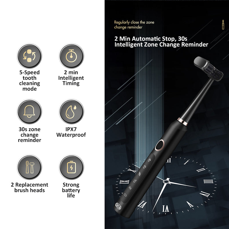 idrop [ 5 IN 1 ] 6 Sided Electric Toothbrush Rechargeable Exchangeable Brush Head / Berus Gigi Elektrik 5 Dalam 1  / 六面新款店铺保修电动牙刷声波情侣套装自动成人美白男女充电款