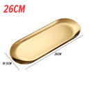 idrop Gold Plated  Stainless Steel Oval Plate / Piring Pinggan Keluli Tahan Karat Bujur / 锈钢椭圆盘