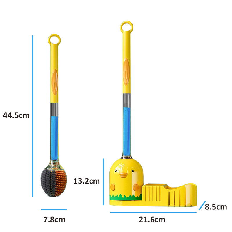idrop Chicken Design Toilet Cleaner Brush Set Combination / Set Cuci Jamban Tandas / 强力胶)田园鸡座多功能马桶组合刷套装