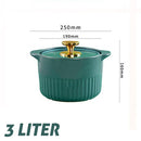 idrop Heat Resistant Casserole Ceramic Pot with Glass Lid [ 3L 4L 5L ] / Periuk Seramik Dengan Penutup / 玻璃盖耐热砂锅陶瓷锅