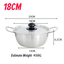 idrop [ 18 / 20 / 22CM ] Stainless Steel Double Ear Korean Style Instant Noodle Pot / Periuk Masak Keluli Tahan Karat Rekaan Korea / 不锈钢双耳韩式泡面锅(单底钢盖 )(集成)