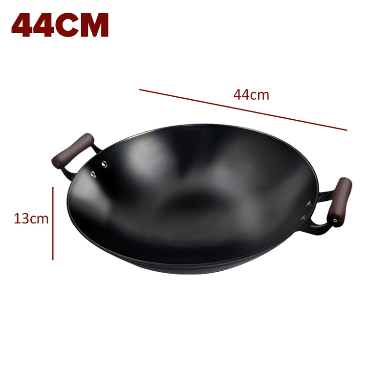 idrop [ 40CM 42CM 44CM ] Cast Iron Cauldron Cooking Wok / Kuali Kawah Besi Memasak / 铸铁大锅(真不锈土灶大锅)