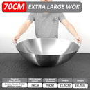 idrop PRE ORDER [ 50 / 60 / 70 / 80CM ] EXTRA LARGE Cooking Wok Thick Double Ear Round Bottom Stainless Steel Pan / SAIZ BESAR Periuk Kuali Masak Besar Keluli Tahan Karat / 不锈钢炒锅双耳特厚饭店厨师圆底锅-特大号商用农村炒菜锅批发