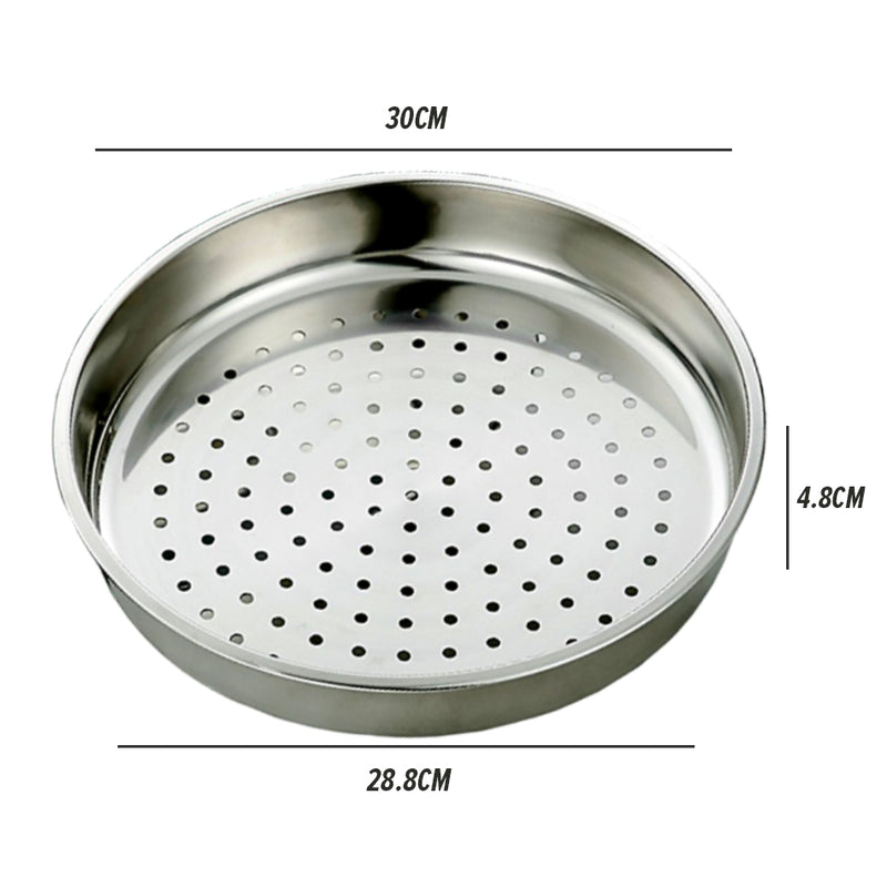 idrop [ 26 / 28 / 30CM ] Stainless Steel Steamer Tray Layer (Non Magnetic) / Lapisan Dulang Masak Stim / 26CM 28CM 30CM 不锈钢蒸笼盘(无磁08A)