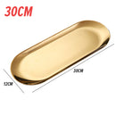 idrop Gold Plated  Stainless Steel Oval Plate / Piring Pinggan Keluli Tahan Karat Bujur / 锈钢椭圆盘