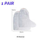 idrop [ 1 / 5 / 10 Pairs ] Disposable Thick Waterproof Shoe Cover For Rainy Days / Sarung Kasut Kalis Air / 批发 一次性鞋套防水加厚下雨天塑料透明脚套长筒养殖靴套脚套