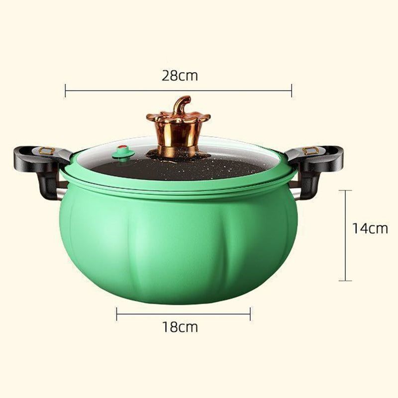idrop [ 8L ] 28CM Pumpkin Pot With Steamer Layer Micro Pressure Cooking Pot / Periuk Masak Bentuk Labu Bersama Lapisan Stim / 8L南瓜锅带蒸笼(28CM南瓜微压料理锅)