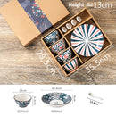 idrop Japanese Style Ceramic Tableware 4 Bowls 4 Spoon 2 Plates Gift Box Set / Set Seramik Hidangan Pinggan Mangkuk Sudu / 日式和风陶瓷餐具四碗四勺两盘礼盒套装