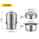 idrop [ 3 LAYER ] 32CM  Cooking Steamer Pot / Periuk Memasak Stim Bertingkat / 32CM节能原味锅(3层蒸锅)(304)
