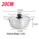 idrop [ 18 / 20 / 22CM ] Stainless Steel Double Ear Korean Style Instant Noodle Pot / Periuk Masak Keluli Tahan Karat Rekaan Korea / 不锈钢双耳韩式泡面锅(单底钢盖 )(集成)