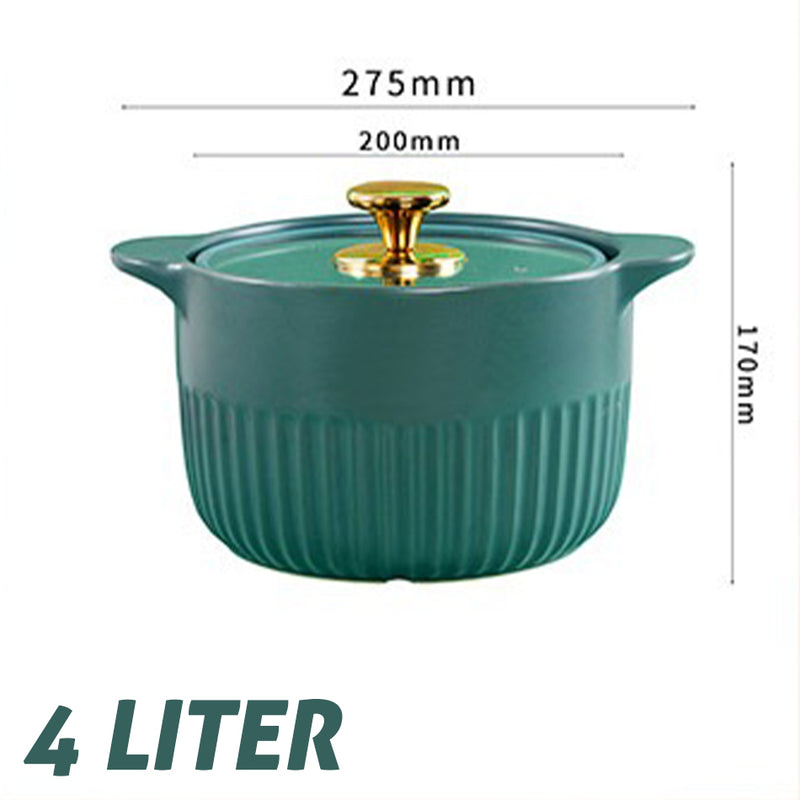 idrop Heat Resistant Casserole Ceramic Pot with Glass Lid [ 3L 4L 5L ] / Periuk Seramik Dengan Penutup / 玻璃盖耐热砂锅陶瓷锅