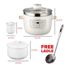 idrop [ 3 Liter ] Electric Multifunction Stew Pot With Ceramic Casserole Pot 400W / Periuk Memasak Pelbagai Guna Seramik / 白色电炖点四胆400W