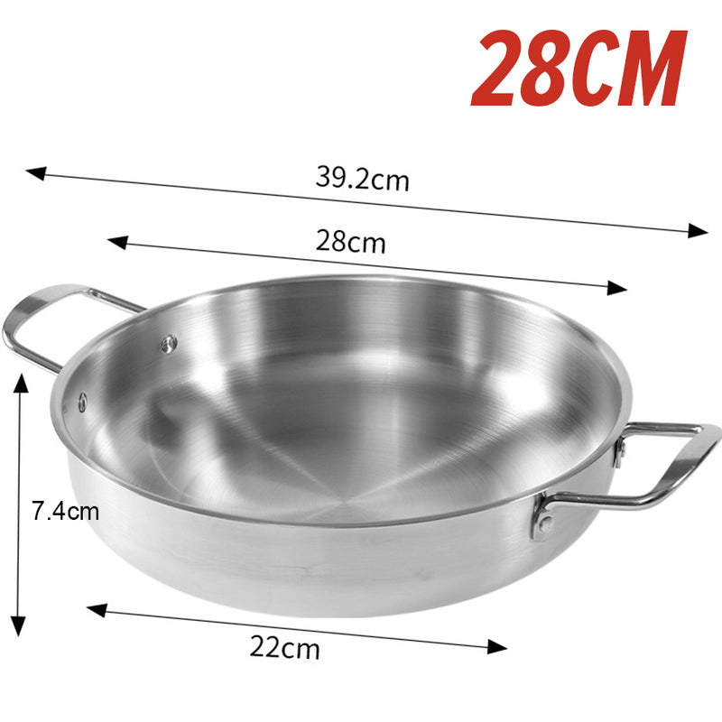 idrop [ 24 / 26 / 28CM ] Korean Style Stainless Steel Cooking Dry Pot / Periuk Memasak Keluli Tahan Karat Ala Ala Korea / 24CM 26CM 28CM不锈钢干锅(韩式拉面锅)
