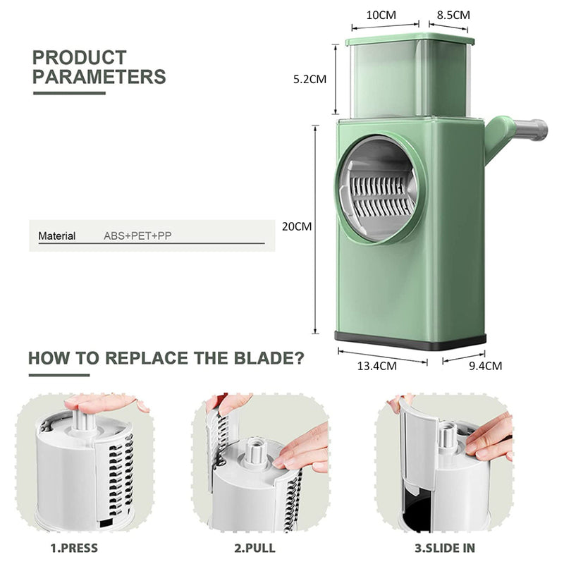 idrop Multifunctional Vegetable Grater Cutter Slicer Shredder Hand Rotary Roller / Penghiris Pemotong Sayur Pelbagai Guna / 多功能蔬菜刨丝器切菜机切片机切菜机手动旋转滚筒