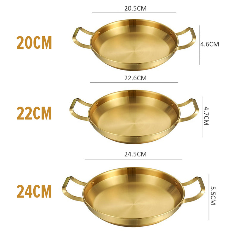 idrop COMBO Gold Stainless Steel Pot & Griddle Pan / Periuk Kuali Keluli Tahan Karat Warna Emas / 组合金色不锈钢锅和平底锅