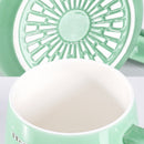 idrop [ 400ml ] Green Dinosaur Cup Warmer & Ceramic Cup Gift Box / Pemanas Cawan Kartun Cawan / 绿色恐龙陶瓷平盖钻石杯恒温礼盒 装(暖暖杯)