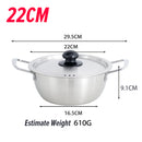 idrop [ 18 / 20 / 22CM ] Stainless Steel Double Ear Korean Style Instant Noodle Pot / Periuk Masak Keluli Tahan Karat Rekaan Korea / 不锈钢双耳韩式泡面锅(单底钢盖 )(集成)