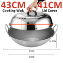 idrop [ RM109 COMBO ] 43CM Honeycomb Cooking Wok + 41CM Lid Cover + 30CM Frying Pan + Garlic Cutter / Set Combo Periuk Wok + Penutup + Periuk Rata + Pengisar Bawang