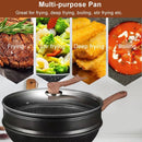 idrop [ 32CM ] 2 IN 1 Multifunction Maifan Nonstick Ceramic Coated Cooking Pot & Steamer Cookware Set / Periuk Masak & Stim Masak Tidak Lekat / [ 32CM ] 二合一多功能不粘陶瓷涂层烹饪锅和蒸锅炊具套装  [ FREE SPATULA & SPONGE]