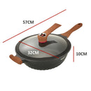 idrop [ 32CM ] 2 IN 1 Multifunction Maifan Nonstick Ceramic Coated Cooking Pot & Steamer Cookware Set / Periuk Masak & Stim Masak Tidak Lekat / [ 32CM ] 二合一多功能不粘陶瓷涂层烹饪锅和蒸锅炊具套装  [ FREE SPATULA & SPONGE]