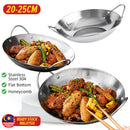 idrop [ 20CM~25CM ] Stainless Steel 304 Honeycomb Cooking Wok Pan / Kuali Masak Keluli Tahan Karat Honeycomb /  加厚304不锈钢干锅