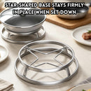 idrop【 16CM / 19CM 】Stainless Steel Pot Stand Heat Resistant Trivet Multi Function Steamer Rack Kitchen Pot Holder Kitchen Tool Alas Periuk Keluli Tahan Karat 16CM / 19CM Alas Tahan Panas Rak Kukus Serbaguna Pemegang Periuk Rak Peralatan Dapur Rumah (S)