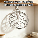 idrop 6 Hole Stainless Steel Egg Steamer Rack Round Fish Egg Heat Resistant Pot Trivet Thickened Cooking Rack Kitchen Tool Rak Kukus Telur 6 Lubang Keluli Tahan Karat Rak Bulat Ikan Telur Alas Tahan Panas Periuk Tebal dan Kukuh Alat Dapur Serbaguna (S)