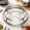 idrop【 16CM / 19CM 】Stainless Steel Pot Stand Heat Resistant Trivet Multi Function Steamer Rack Kitchen Pot Holder Kitchen Tool Alas Periuk Keluli Tahan Karat 16CM / 19CM Alas Tahan Panas Rak Kukus Serbaguna Pemegang Periuk Rak Peralatan Dapur Rumah (S)