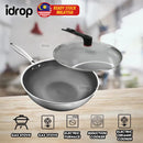 idrop [ 32 / 34CM ] Inner Honeycomb Nonstick Scratch Resistant Cooking Wok Frying Pan / Periuk Kuali Memasak Tidak Lekat / 32CM/34CM内蜂窝单柄特厚不粘炒锅(可立玻璃盖 )