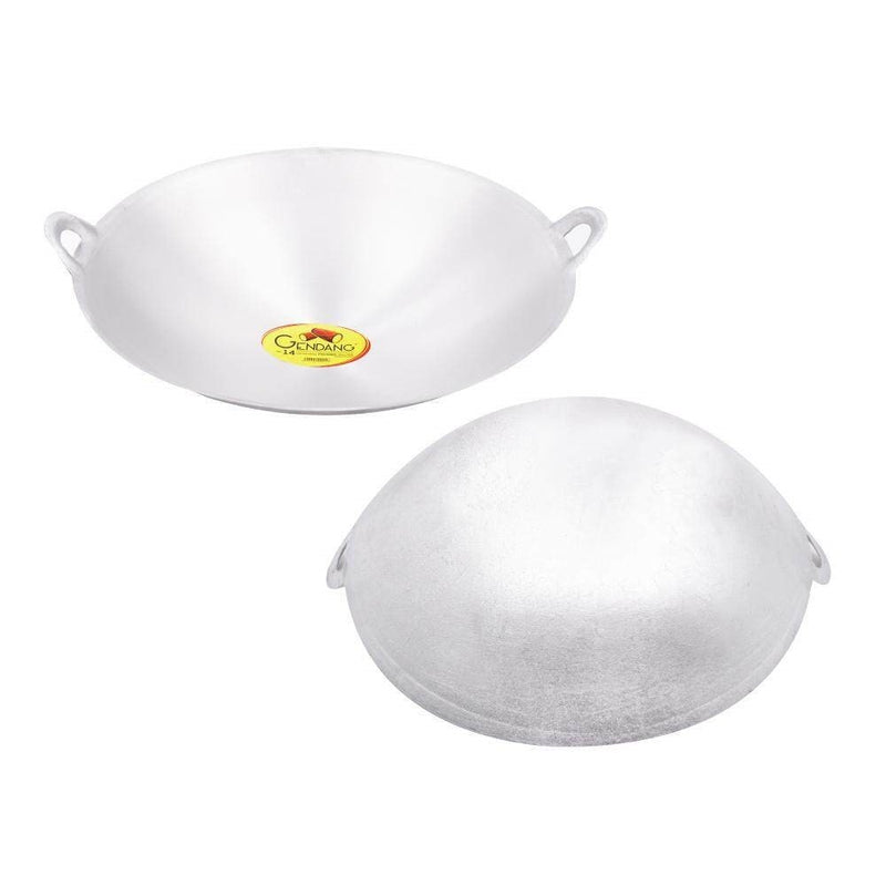 idrop 10"/ 12” / 13” / 14” / 15”/16"/17"/ 18"/19"/20" Double Handle Aluminium Wok / Kuali Aluminium Berkilat /  双柄铝炒锅