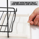 idrop Desktop Wall-Mountable Wiping Rack With Drain Tray / Rak Pengelap Boleh Lekap di Dinding Desktop Dengan Dulang Longkang / 台式可壁挂抹布置物架带沥水盘
