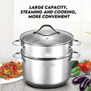 idrop 24CM 304 Double Bottom Soup Pot Steamer Set / Set Pengukus Periuk Sup 24cm 304 Dua Bawah / 24cm 304复底汤锅蒸锅套装