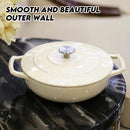 idrop 26 CM Premium Cast Iron Enamel Pot Casserole Round Dutch Oven Cooking Pot / 26 CM  Enamel Besi Tuang Premium Periuk Memasak Ketuhar Belanda Bulat