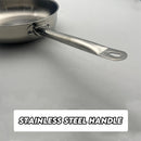 idrop 25CM Premium 304 Stainless Steel Frying Pan uncoated for Healthy Cooking / Kuali Menggoreng Keluli Tahan Karat Premium 25CM 304 Tidak Bersalut Untuk Masakan Yang Sihat / 25CM 304 不锈钢煎锅无涂层健康烹饪