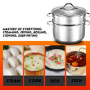 idrop 24CM 304 Double Bottom Soup Pot Steamer Set / Set Pengukus Periuk Sup 24cm 304 Dua Bawah / 24cm 304复底汤锅蒸锅套装
