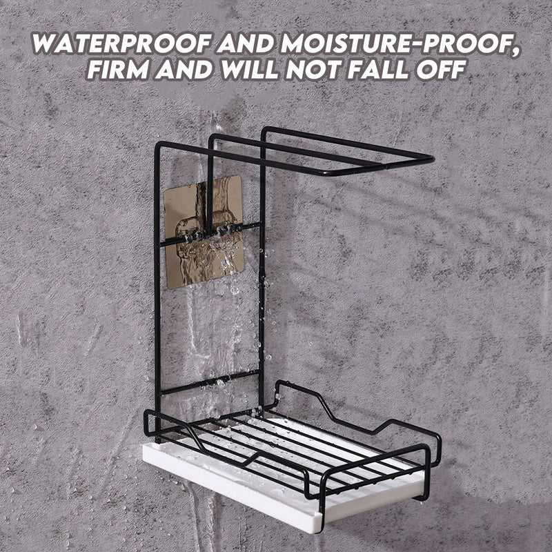idrop Desktop Wall-Mountable Wiping Rack With Drain Tray / Rak Pengelap Boleh Lekap di Dinding Desktop Dengan Dulang Longkang / 台式可壁挂抹布置物架带沥水盘