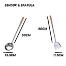 idrop 5pcs Combo Set 65cm kuali kawah rendang Honeycomb Kuali Besar Berpenutup 62CM & Senduk dan Spatula & 40CM Periuk 304