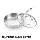 idrop 25CM Premium 304 Stainless Steel Frying Pan uncoated for Healthy Cooking / Kuali Menggoreng Keluli Tahan Karat Premium 25CM 304 Tidak Bersalut Untuk Masakan Yang Sihat / 25CM 304 不锈钢煎锅无涂层健康烹饪