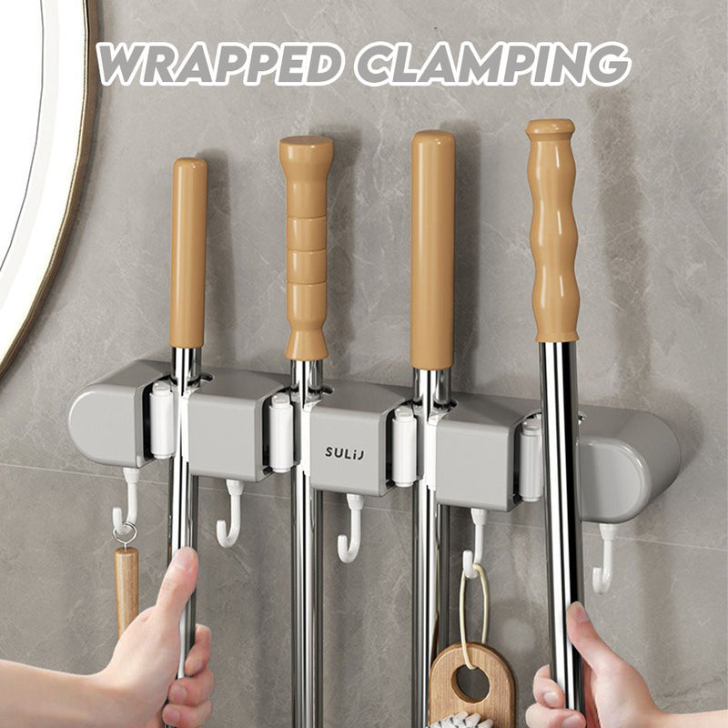 idrop 4 Hook Bracket Mop Clip / Klip Mop Kurungan 4 Cangkuk / 4挂钩托把架拖把夹