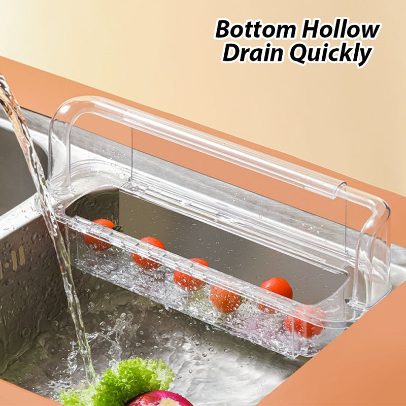 idrop Telescopic Drain Storage Rack With Water Retaining Strip Set / Rak Penyimpanan Longkang Teleskopik Dengan Set Jalur Penahan Air / 伸缩沥水收纳架带挡水条套装