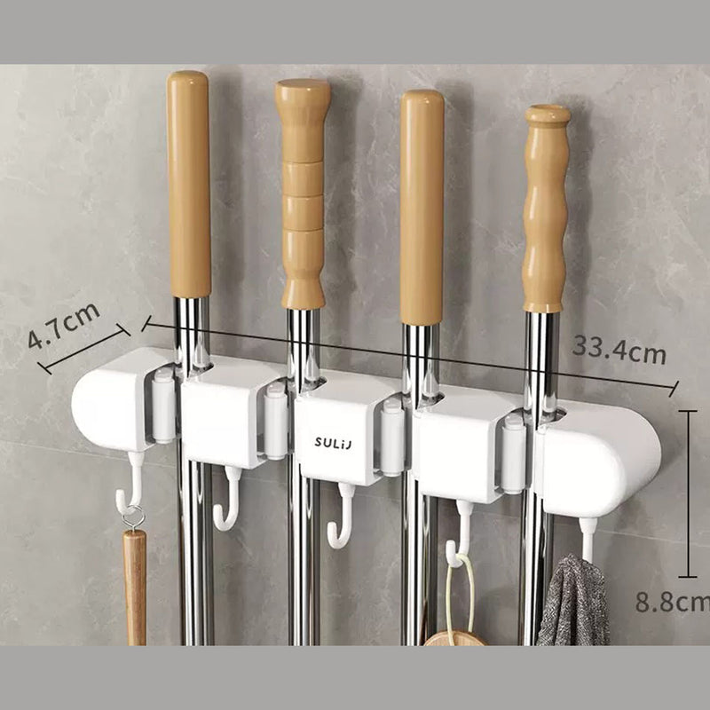 idrop 4 Hook Bracket Mop Clip / Klip Mop Kurungan 4 Cangkuk / 4挂钩托把架拖把夹