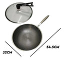idrop [ 32 / 34CM ] Inner Honeycomb Nonstick Scratch Resistant Cooking Wok Frying Pan / Periuk Kuali Memasak Tidak Lekat / 32CM/34CM内蜂窝单柄特厚不粘炒锅(可立玻璃盖 )